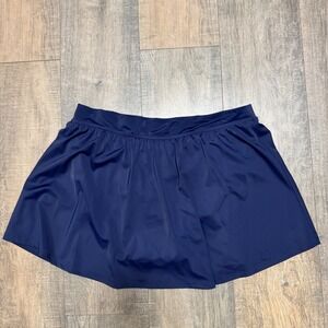 New with Tags LL Bean Swim Skirt Darkest Navy 18W Plus UPF 50+